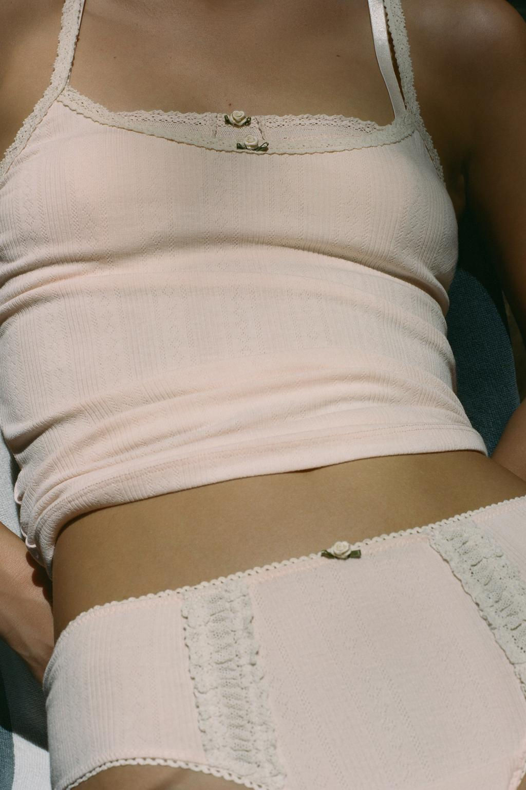 POINTELLE LACE STRAPPY TOP - Zara фото 3