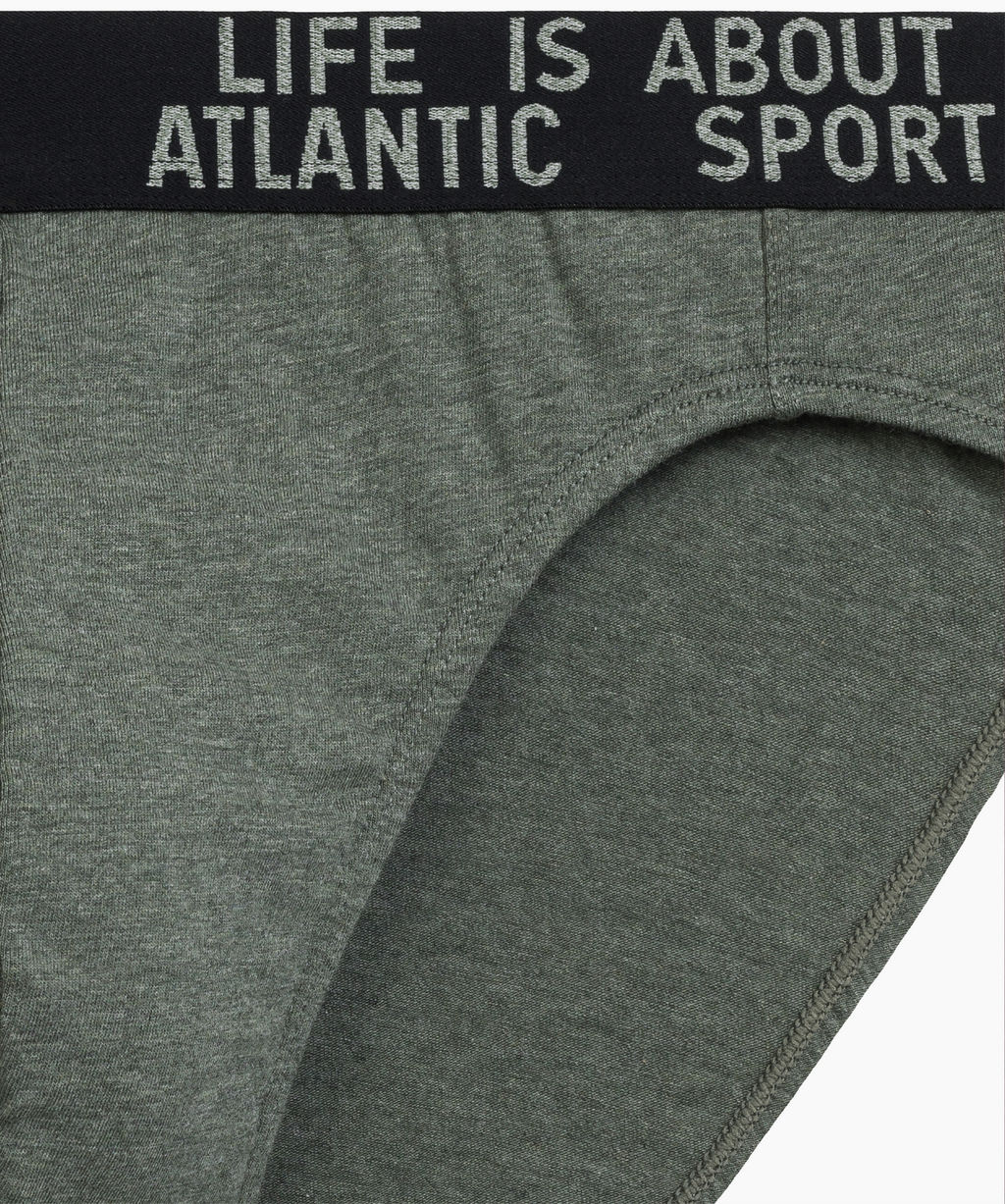 ATLANTIC 3MP-209 Трусы спорт Melange - набор 3 шт. зеленый меланж + винный меланж + голубой меланж  фото 4