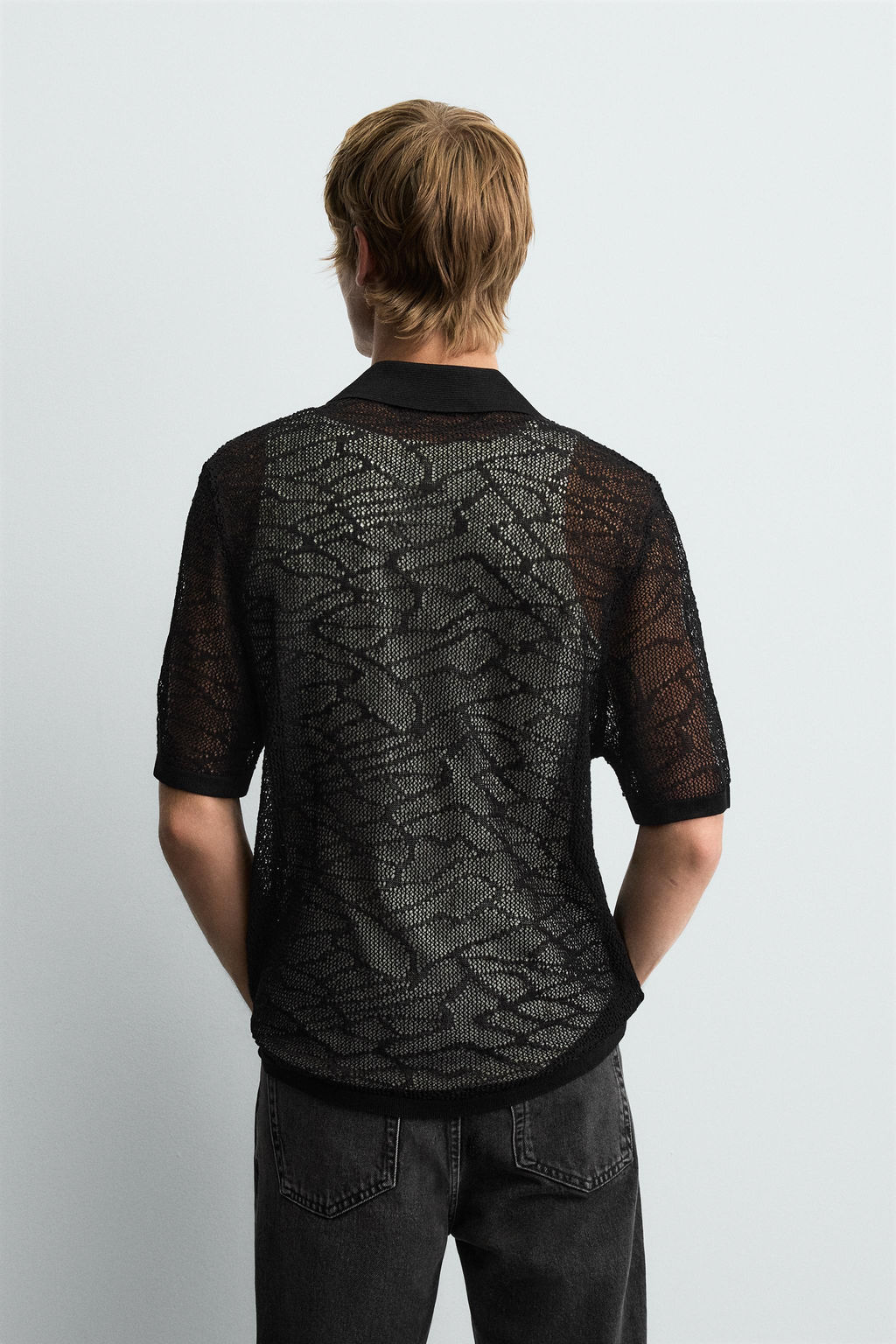 OPENWORK KNIT POLO SHIRT - Zara фото 3