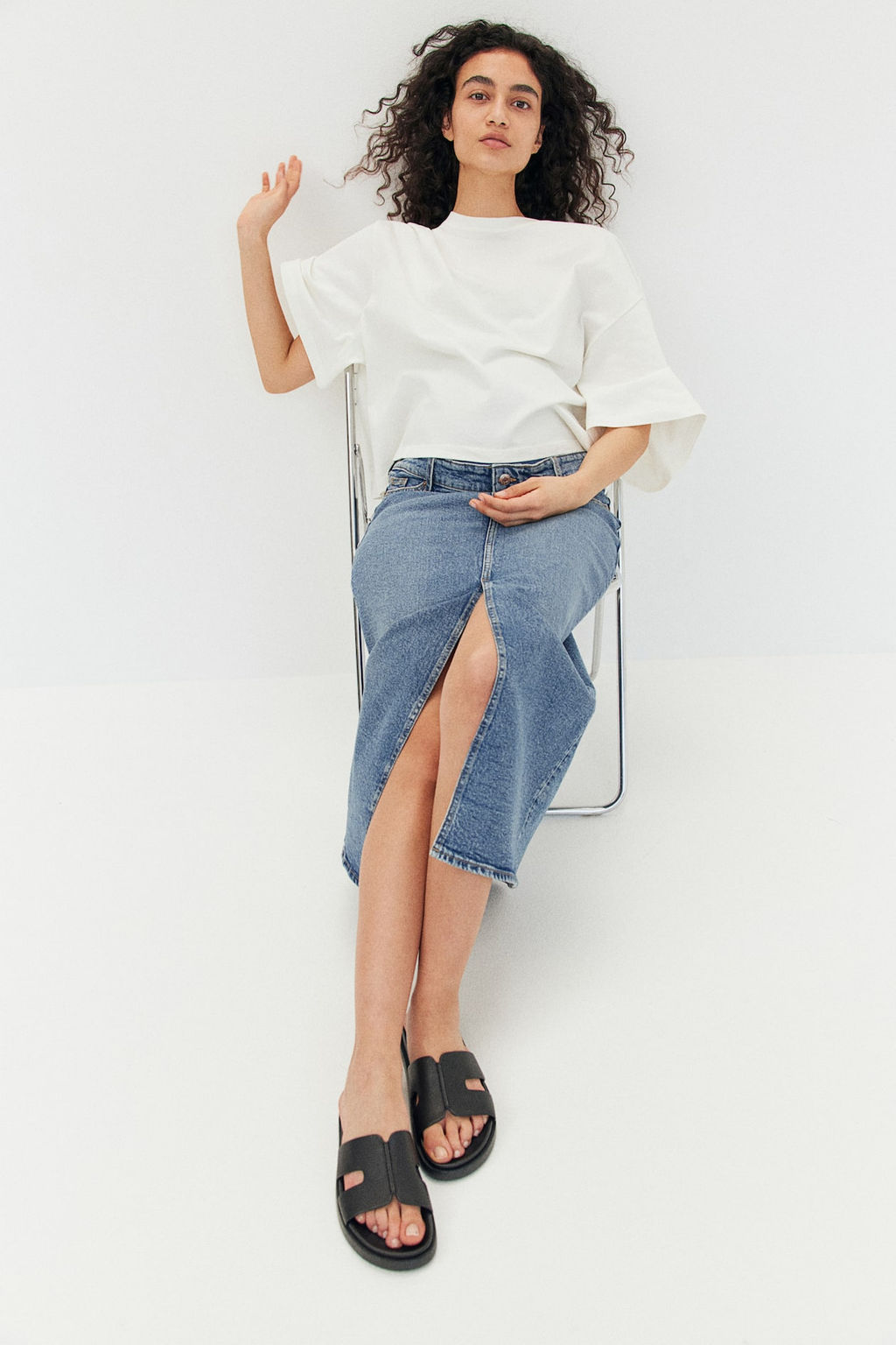 MAMA Falda denim midi