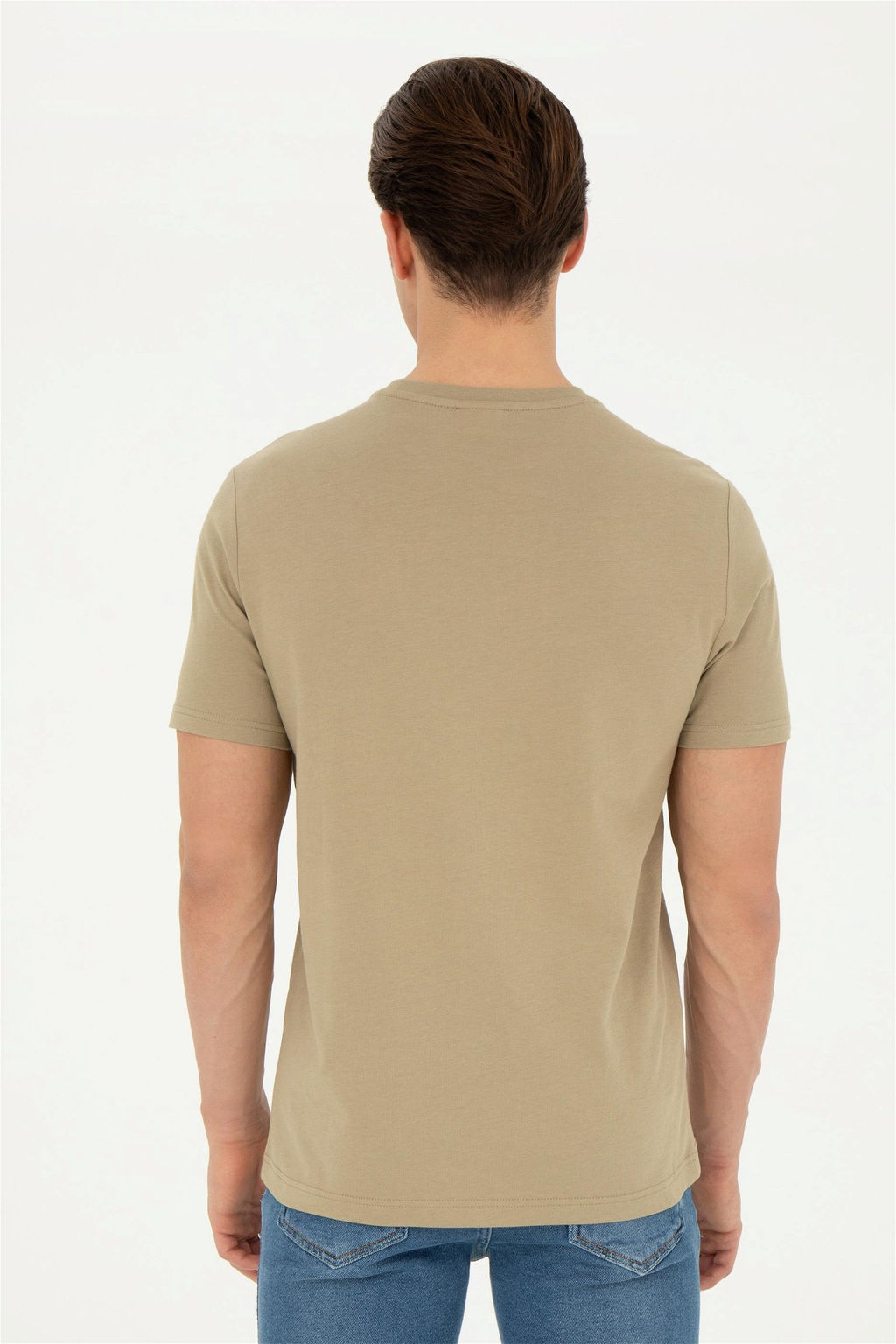 Мужская базовая футболка цвета хаки - U.s. polo assn фото 5