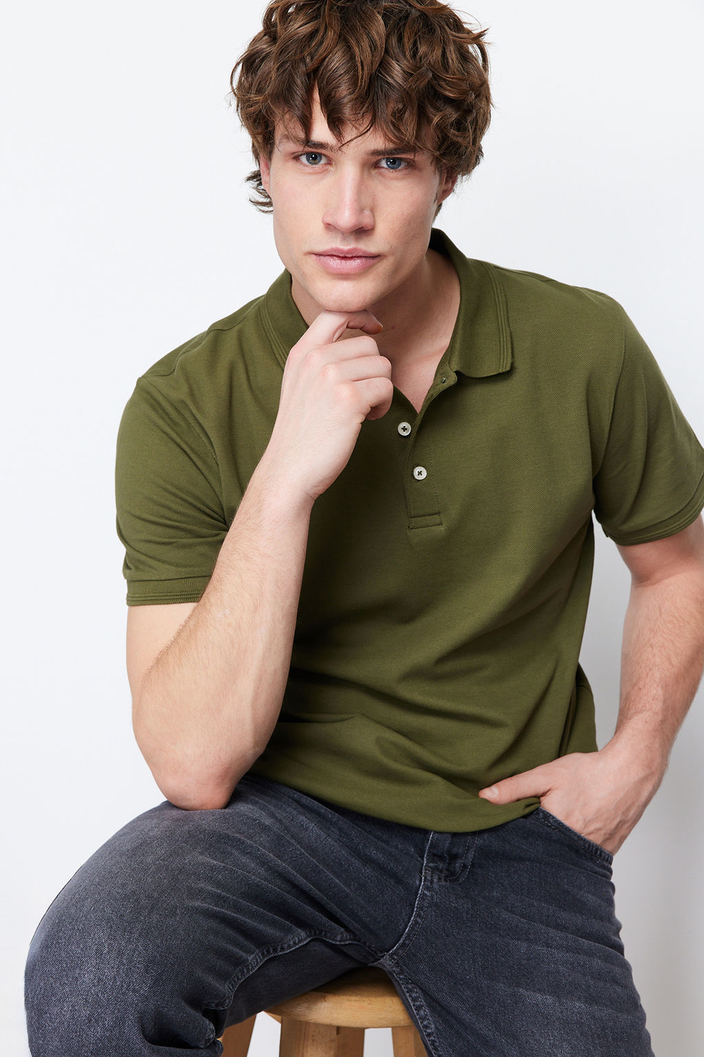 TRENDYOL MAN Beyaz Slim/Dar Kesim Yakas? Cizgili Basic %100 Pamuklu Polo Yaka T-shirt TMNSS20PO0009 - Trendyolmilla фото 27
