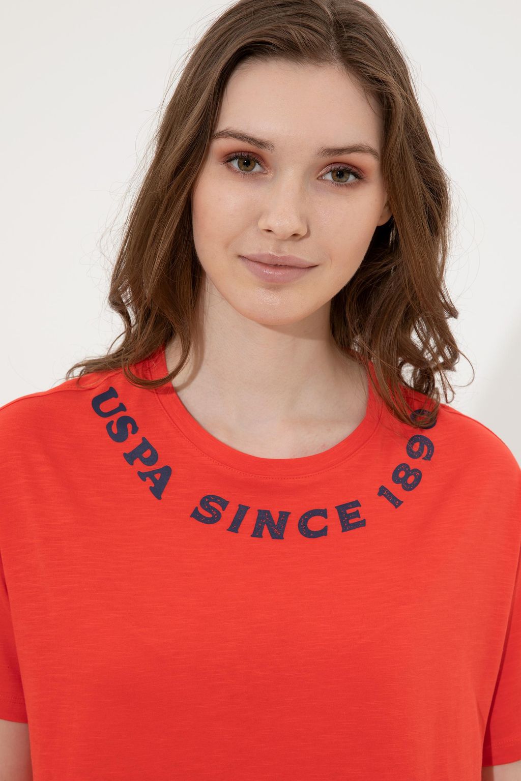 U. S. Polo Assn Женская красная укороченная футболка с круглым вырезом - U.s. polo assn фото 2