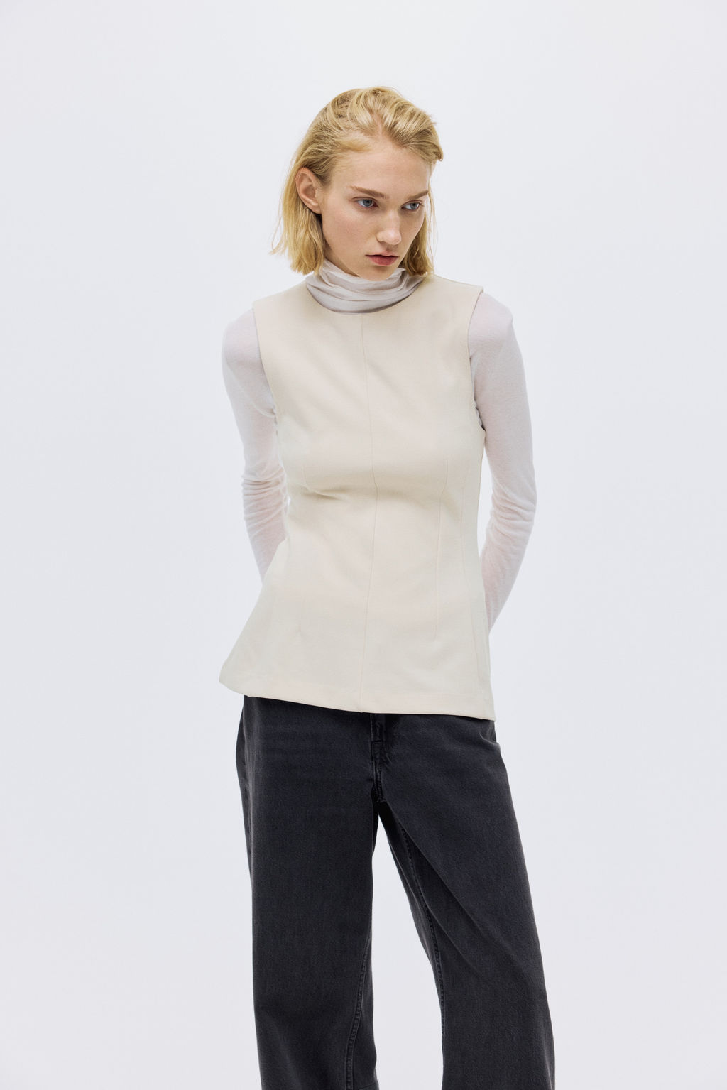 Top en punto roma con peplum - H&m фото 4