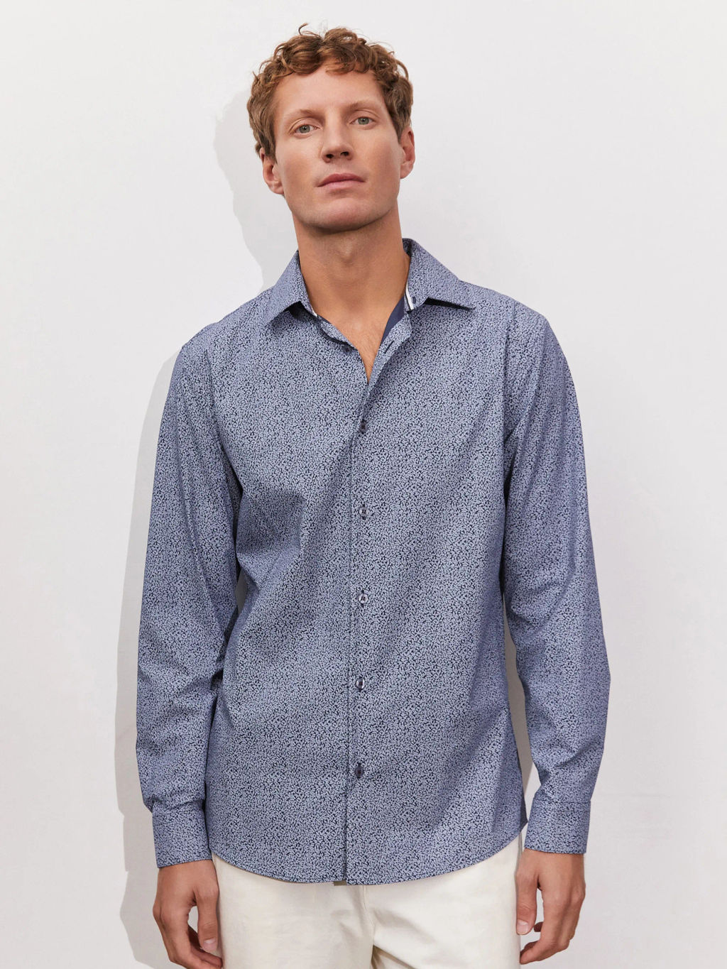 Сорочка мужская длинный рукав GREG 213/237/0047/ZN/1p STRETCH_V