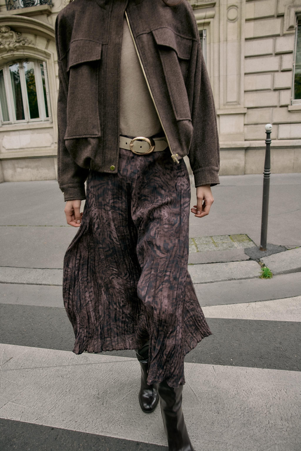 PRINTED MIDI SKIRT WITH BELT - Zara фото 2