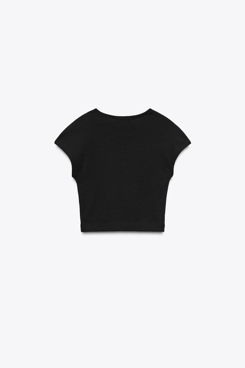COTTON MODAL CROP T-SHIRT - Zara фото 20