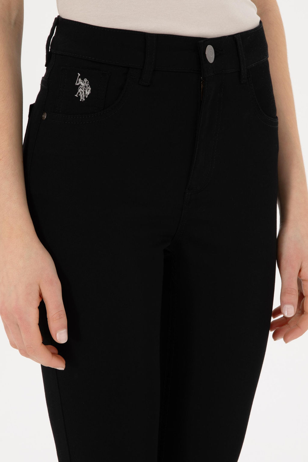 Kad_n Siyah Toothpick Fit Kanvas Pantolon