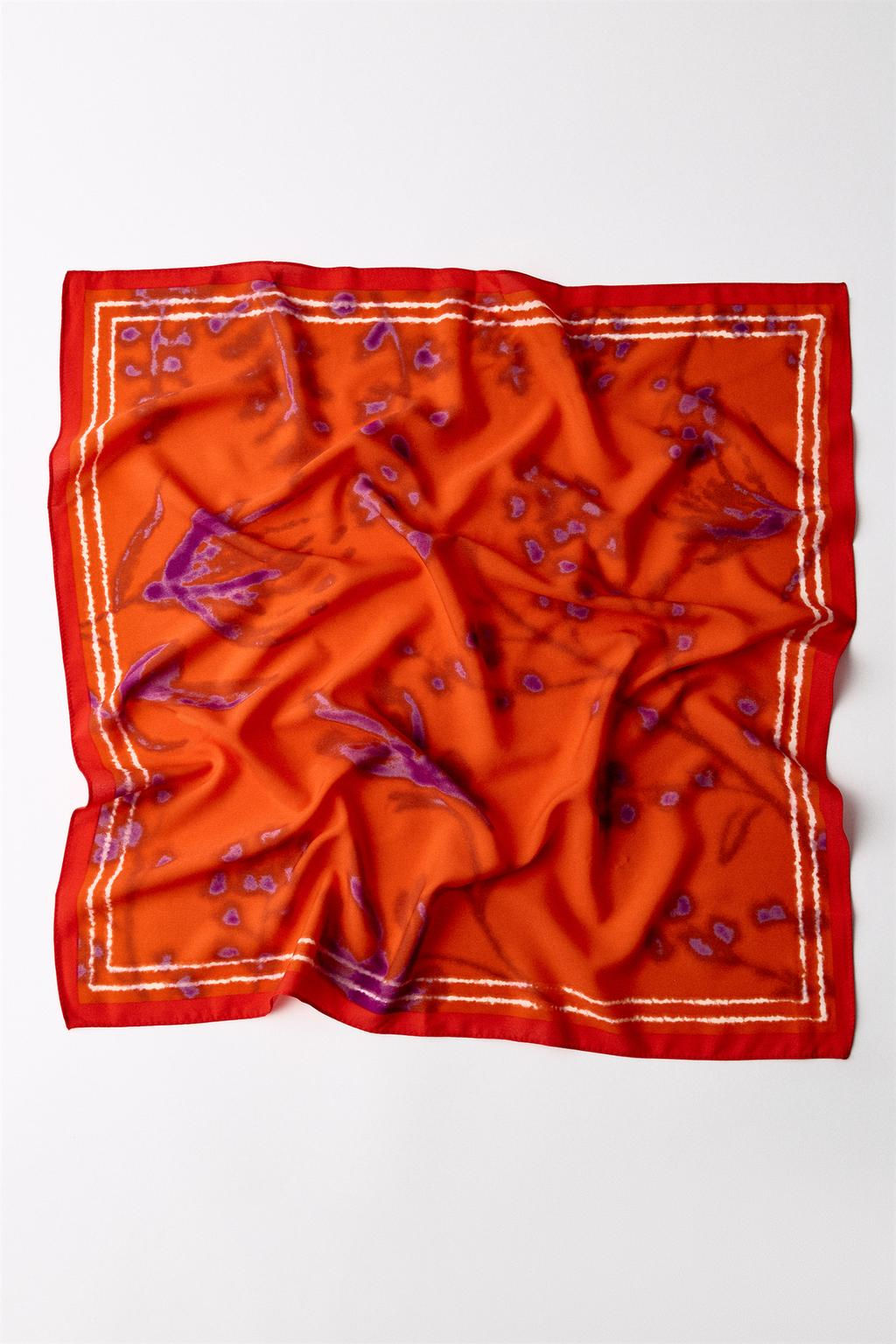 PRINTED SATIN SCARF - Zara фото 3