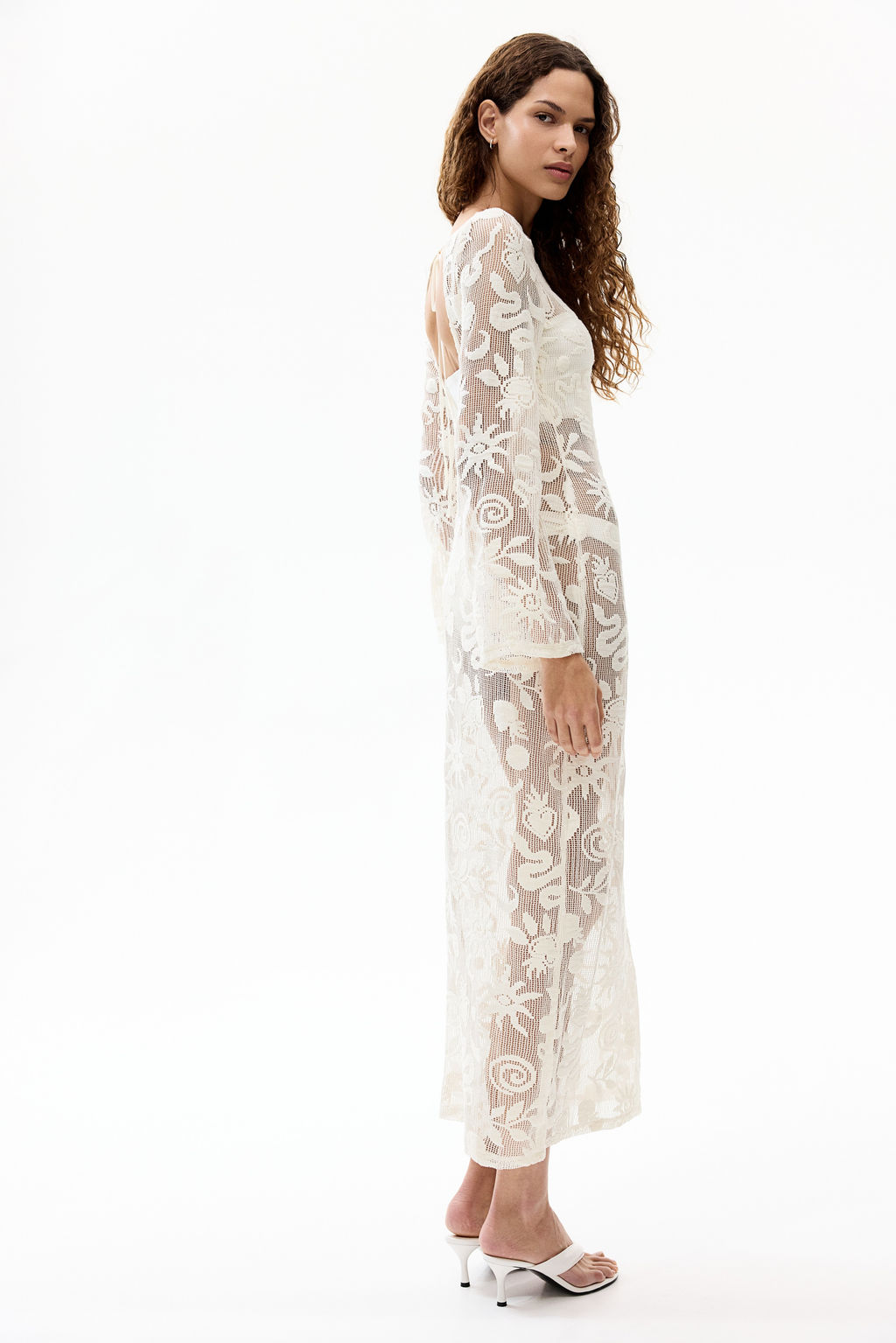 Vestido de rejilla con motivos decorativos - H&m фото 3