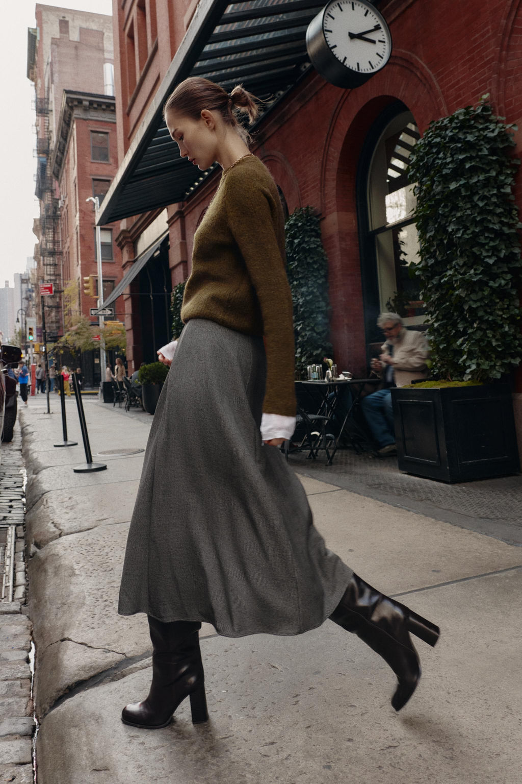 HOUNDSTOOTH MIDI LAYERED SKIRT - Zara фото 3