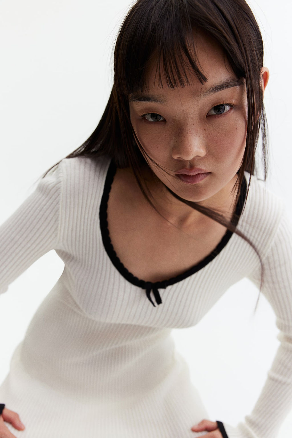 Vestido ajustado en punto de canale - H&m фото 2