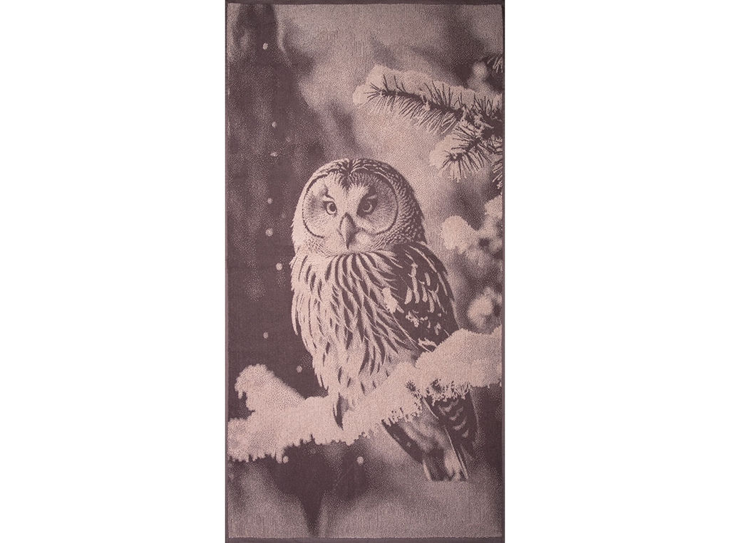 Полотенце махровое 6с102.413ж1 Фото-сова(т.с.мальв1) 81х160см