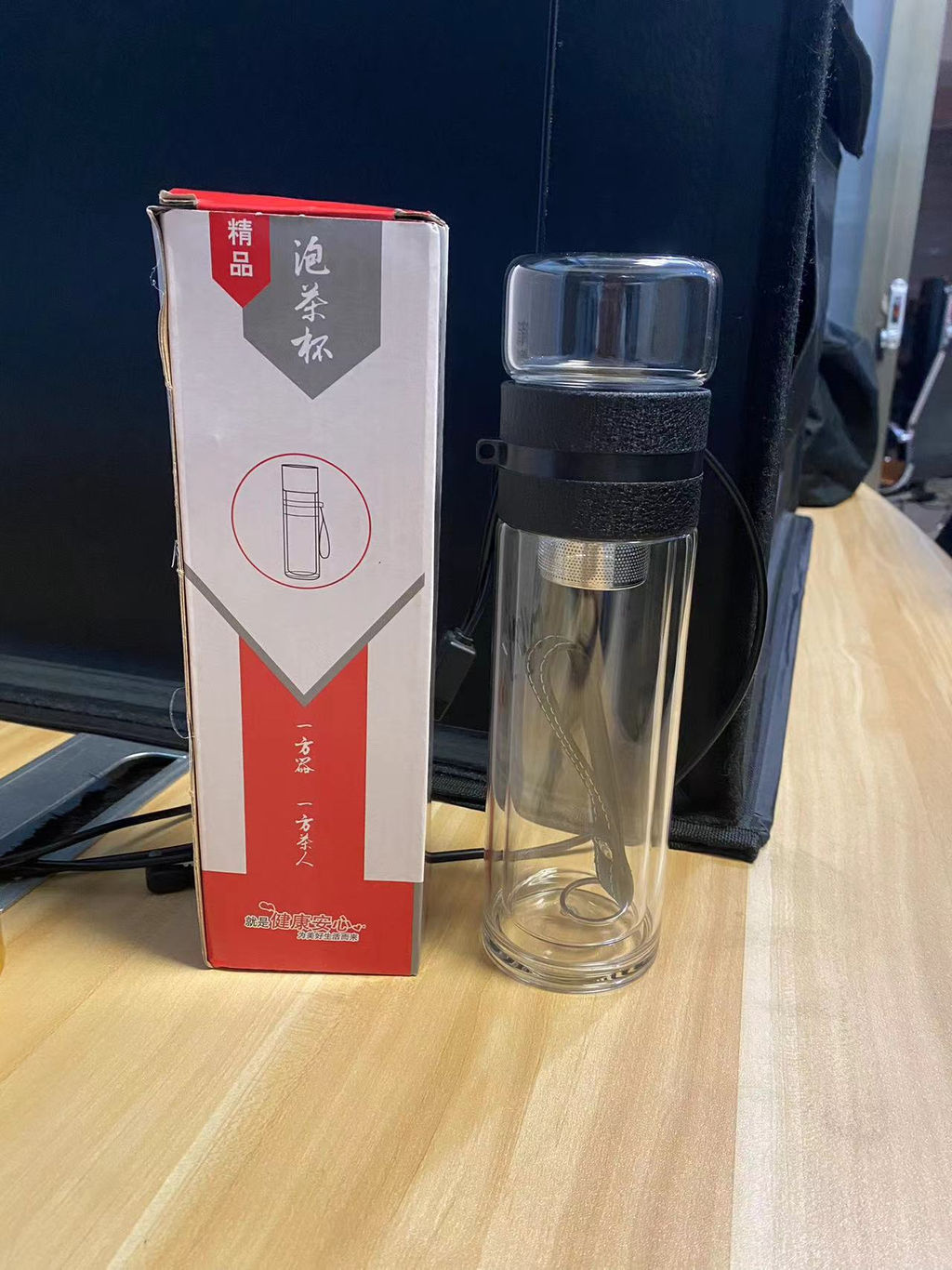 Термос для заваривания чая с ситом 350 мл двойное стекло / YE-123 / уп 60/ - ГалеонТрейд фото 3