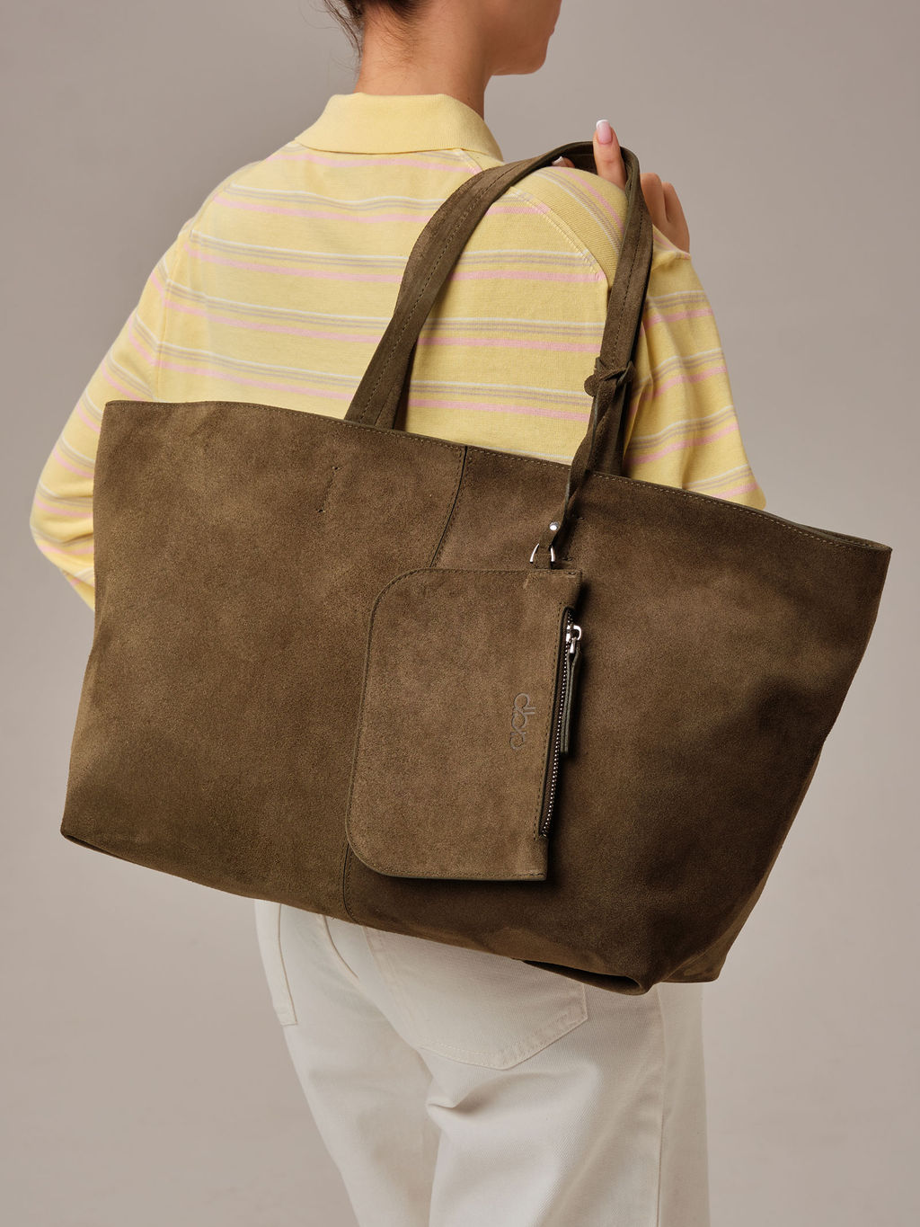 Замшевая сумка шоппер Texas DBR 31390 тундра