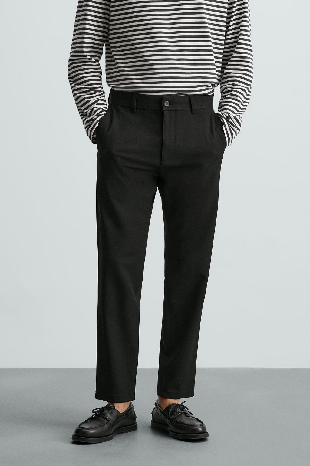 PANTAL?N CHINO ESTRUCTURA CONFORT / Negro - Zara фото 10