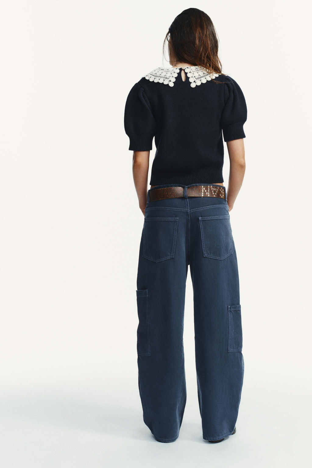 SHORT SLEEVE CROCHET KNIT JUMPER - Zara фото 3
