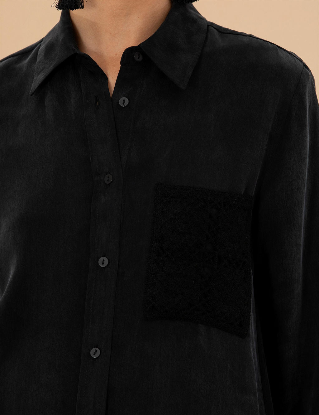 Siyah Cupro Regular Fit Uzun Kollu G_mlek - Pierre cardin фото 7