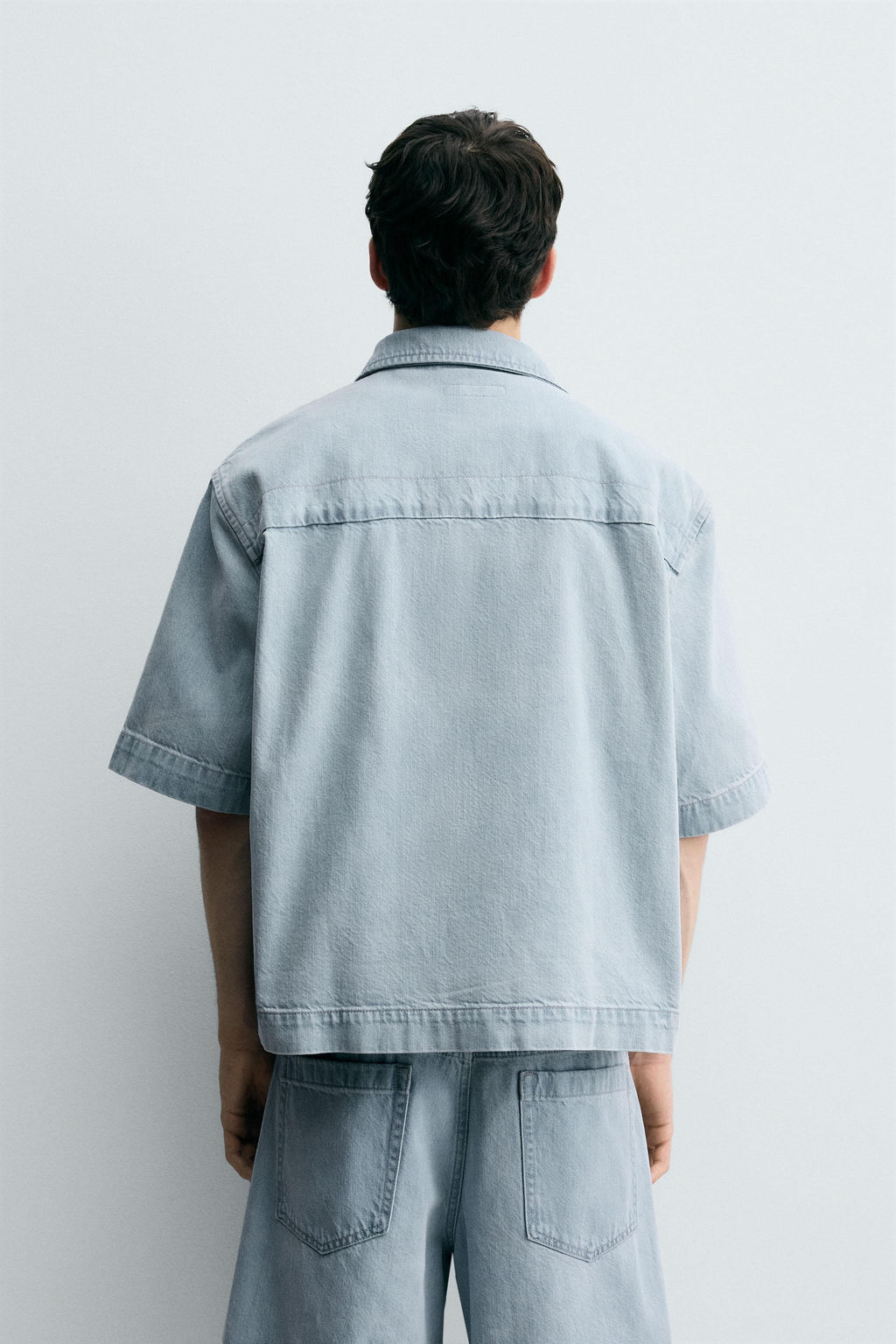 SHORT SLEEVE DENIM SHIRT - Zara фото 3