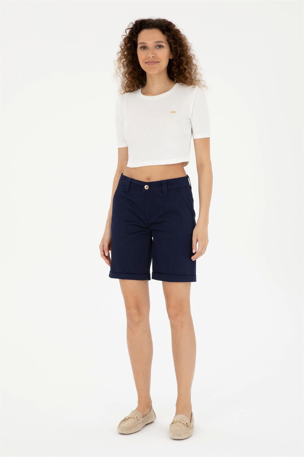 Женские темно-синие тканые шорты Неожиданная скидка в корзине - U.s. polo assn фото 3