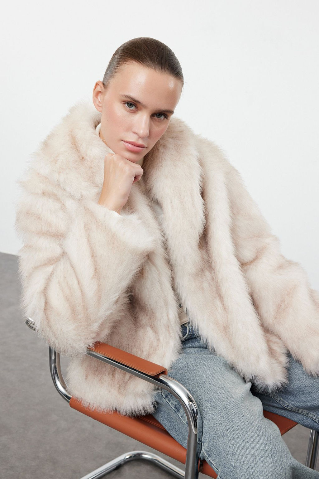 Ekru Regular Kal?p Kurk Mont TWOAW25MO00157 - Trendyolmilla фото 4