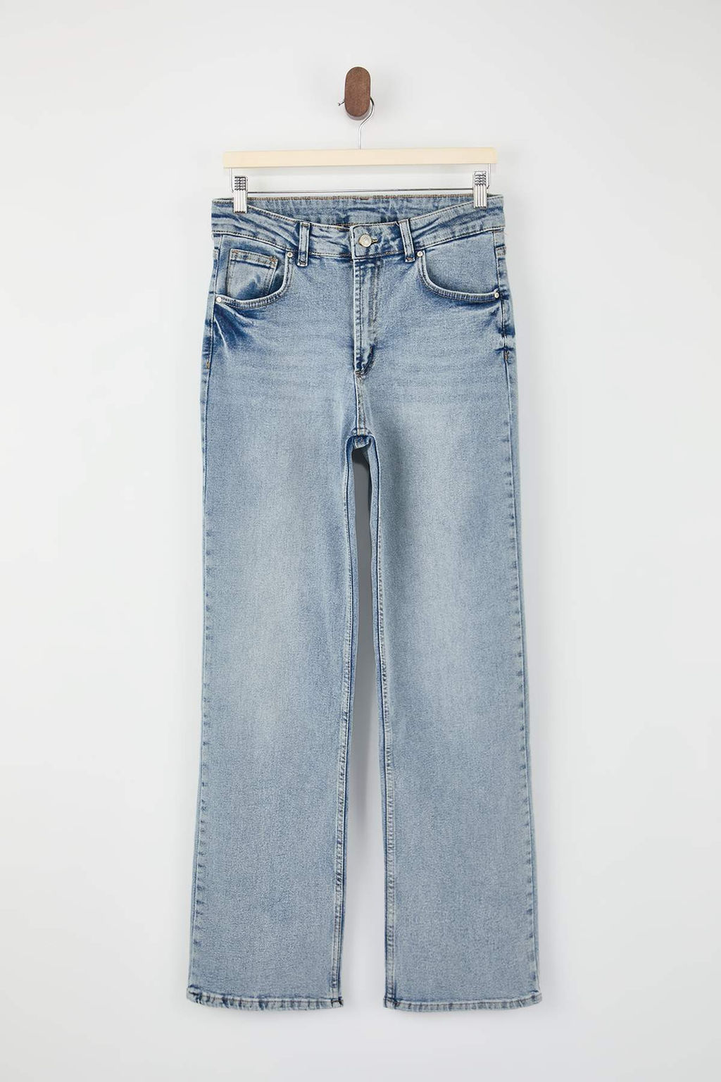 Mavi Yuksek Bel Straight Az Esnek Duz Kesim Jeans TWOSS26JE00100