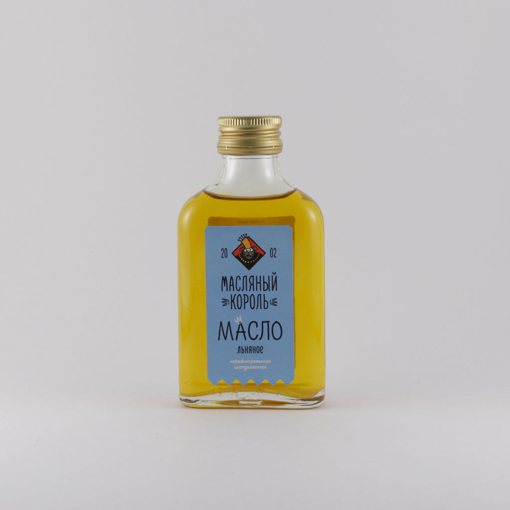 Масло льняное нерафинированное Масляный король 0,1л