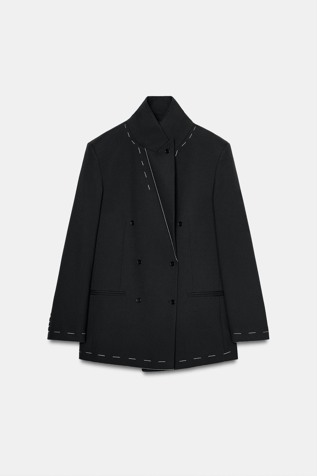 BLAZER OVERSIZE PESPUNTES / Negro - Zara фото 7
