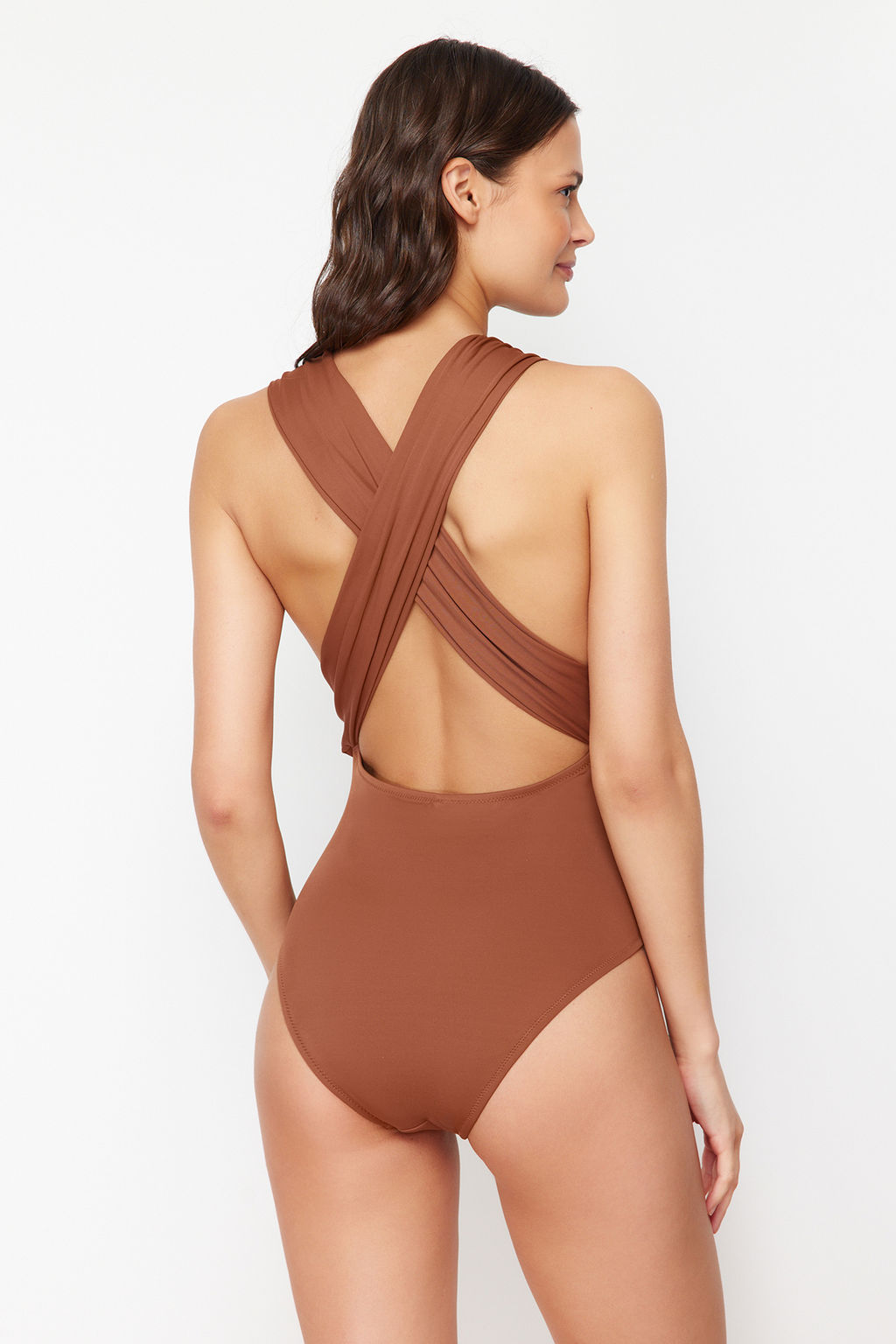 TRENDYOLMILLA K?rm?z? Derin Dekolteli Drapeli Hipster Mayo TBESS21MA0041 фото 26