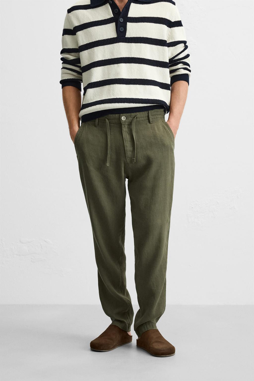 PAMUKLU KETEN PANTOLON - Zara фото 19