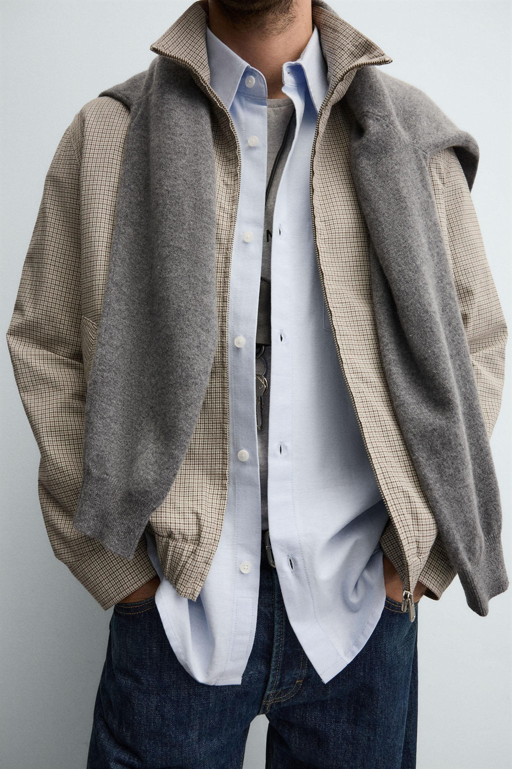 CHECK TEXTURED JACKET - Zara фото 6