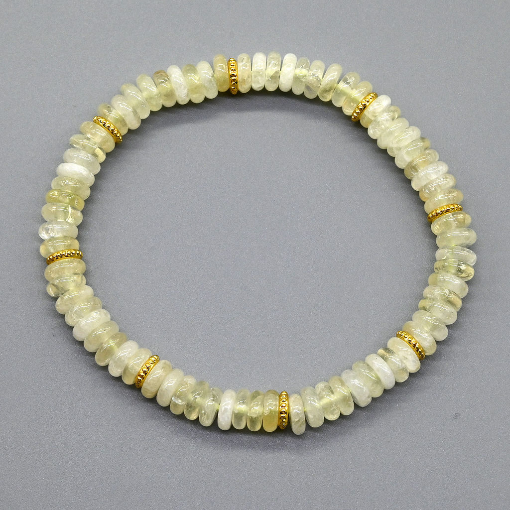 Браслет из кварца диски 6*2мм цв.оливковый, 16см