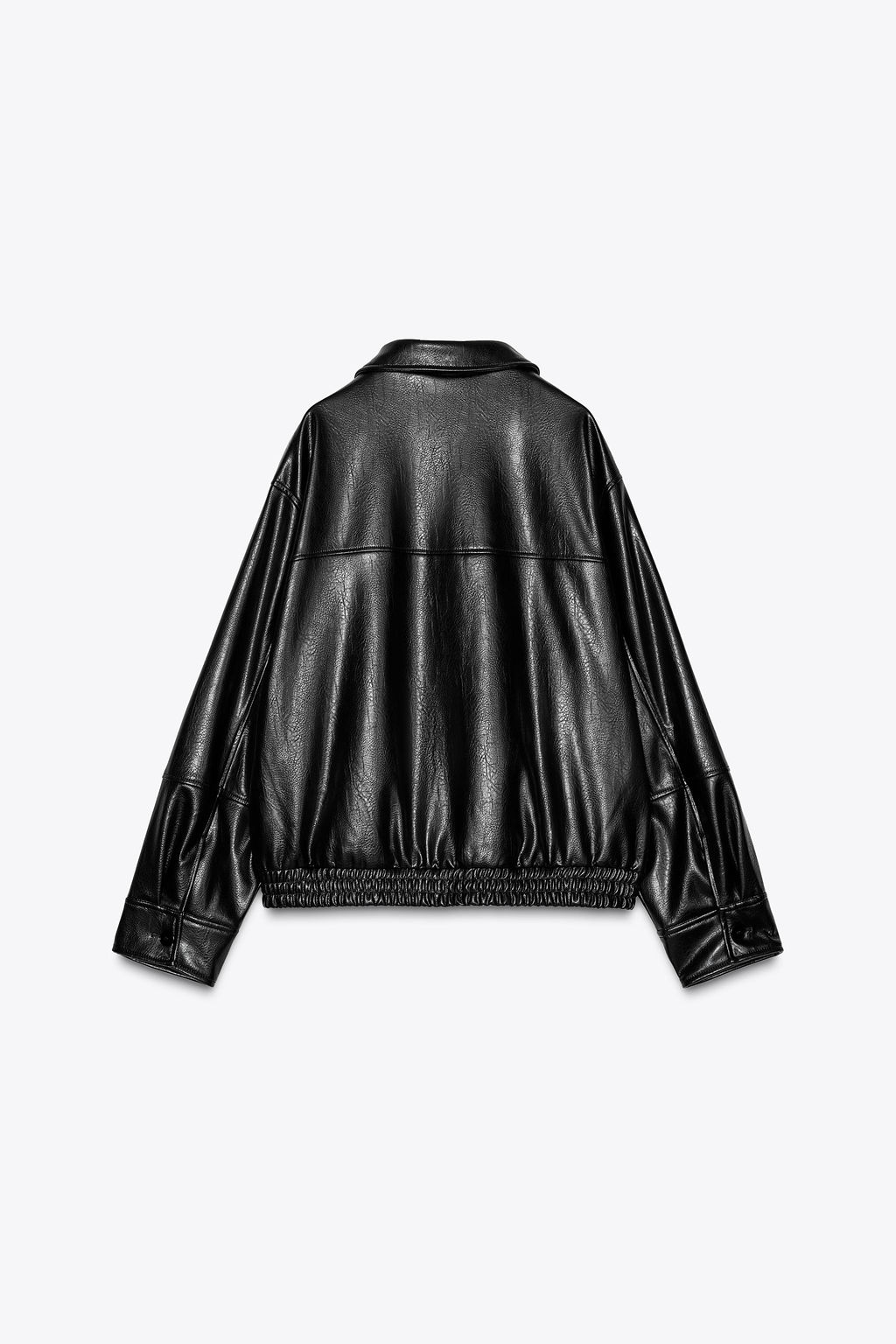 LEATHER EFFECT BOMBER JACKET