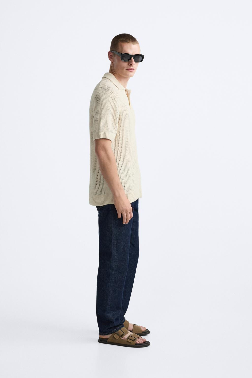 TEXTURED KNIT POLO SHIRT - Zara фото 4