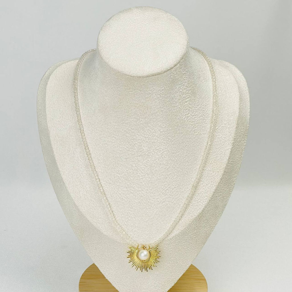 Колье из Горного Хрусталя и Жемчуга