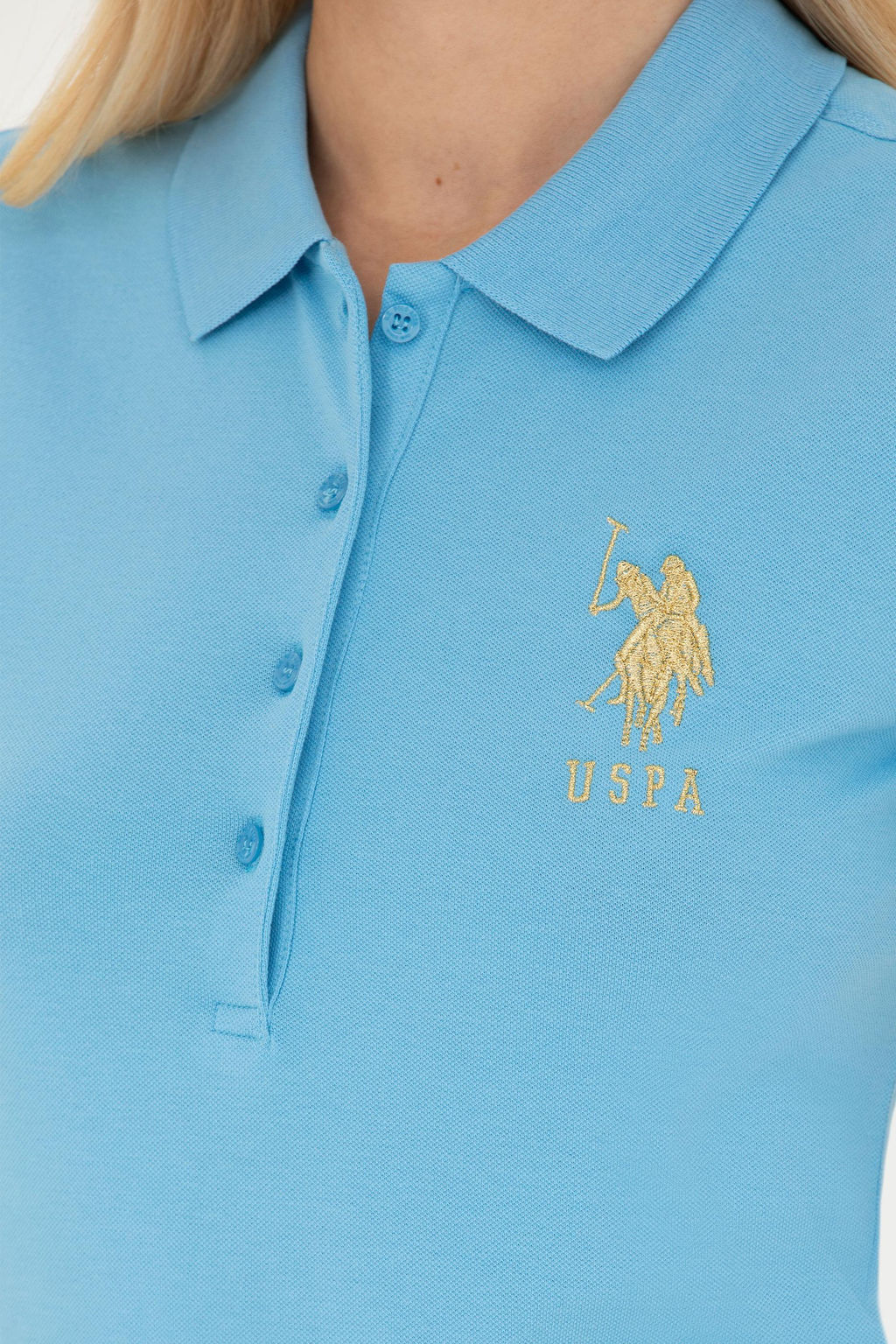 Женская базовая футболка бирюзового цвета - U.s. polo assn фото 14