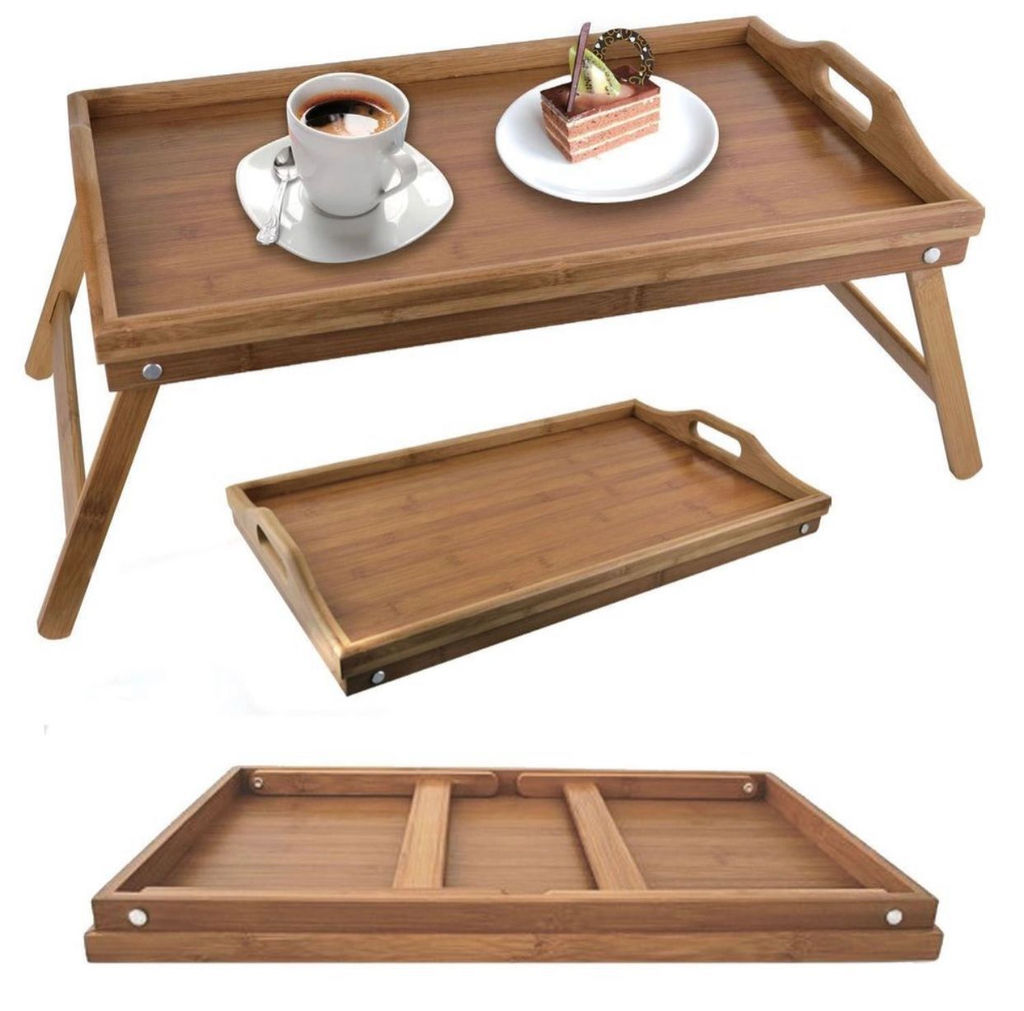 Поднос деревянный на ножках, столик для завтрака в кровать 50x30x6см - Family фото 4