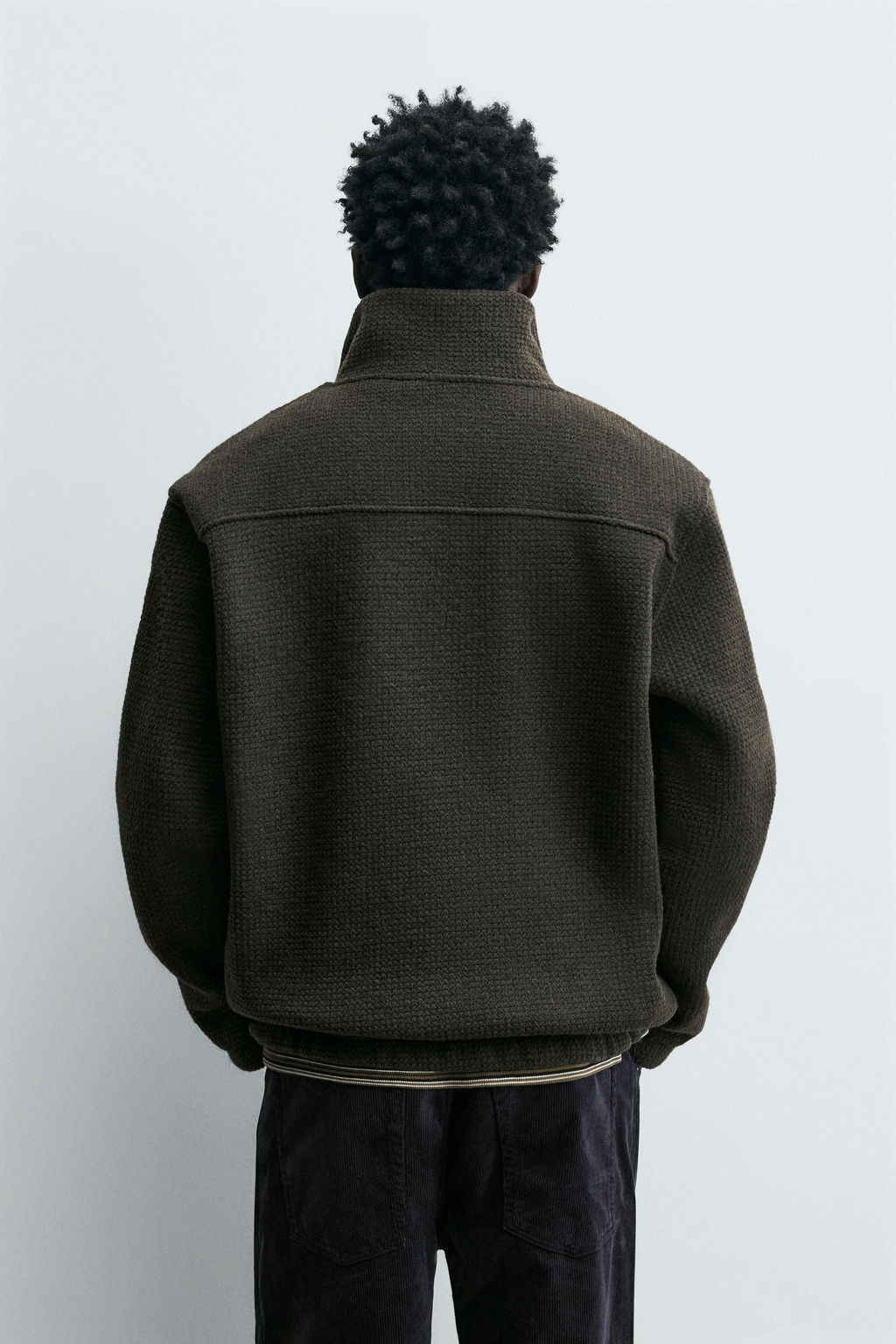 TEXTURED QUARTER-ZIP SWEATSHIRT - Zara фото 3