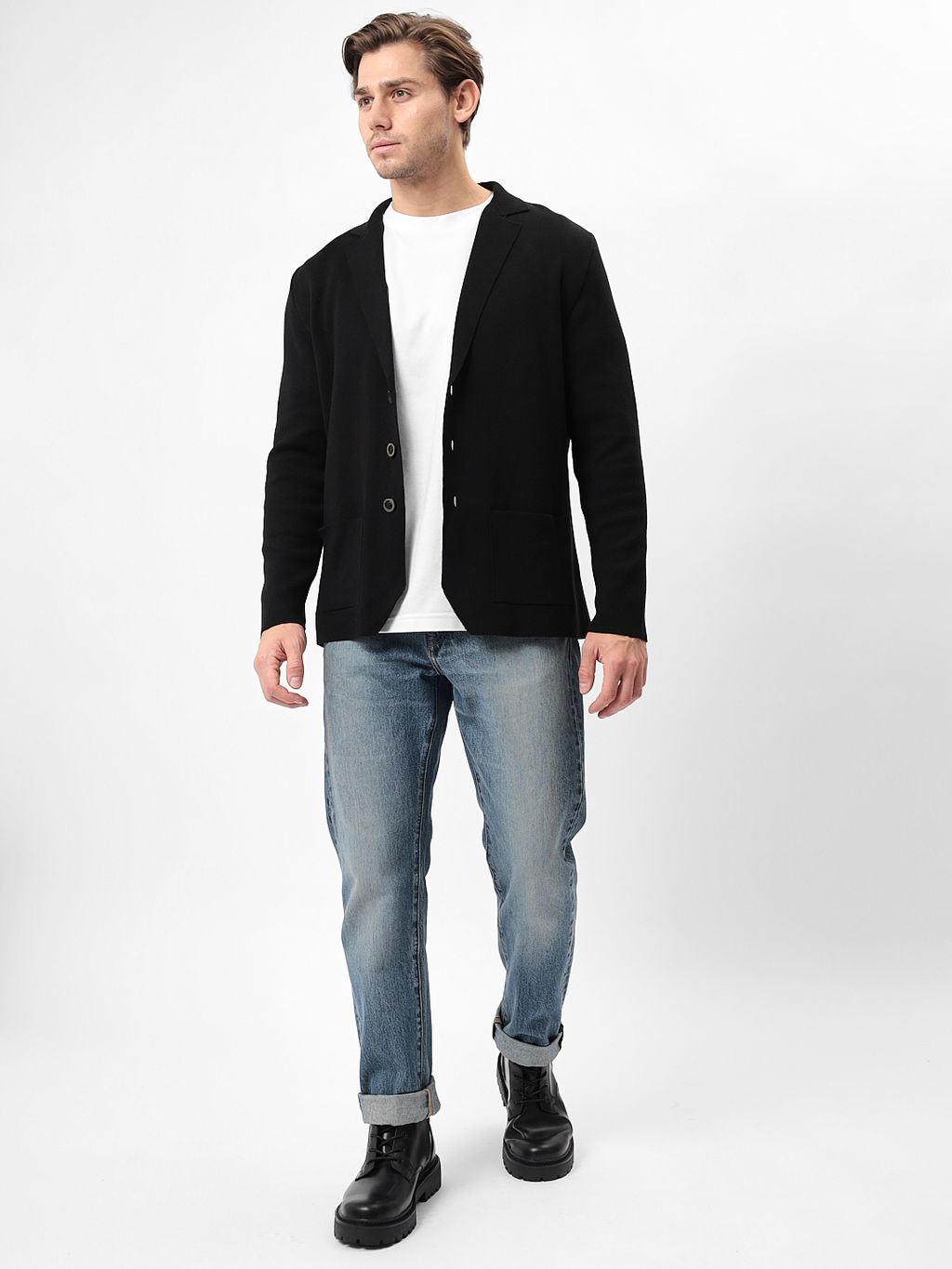 Кардиган мужской GREG G136-KF-черный 340  фото 2