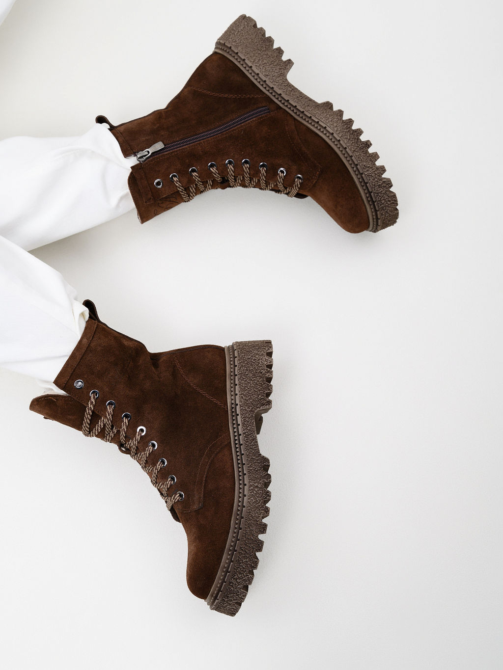 Ботинки 327.22511br.Коричневый замша/байка