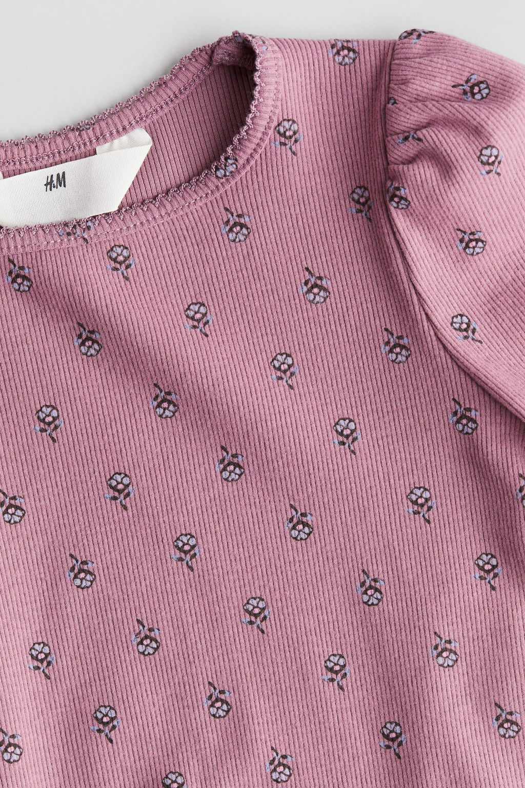 Camiseta de punto con ribetes de picot - H&m фото 2