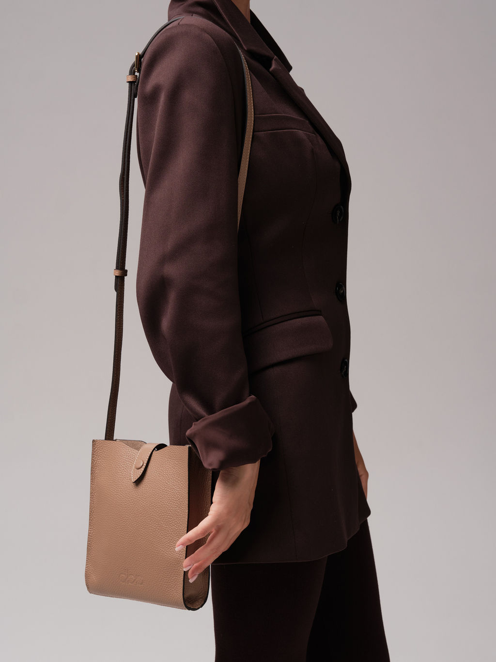 Кожаная сумка кросс-боди Leya DBR 30919 капучино фото 4