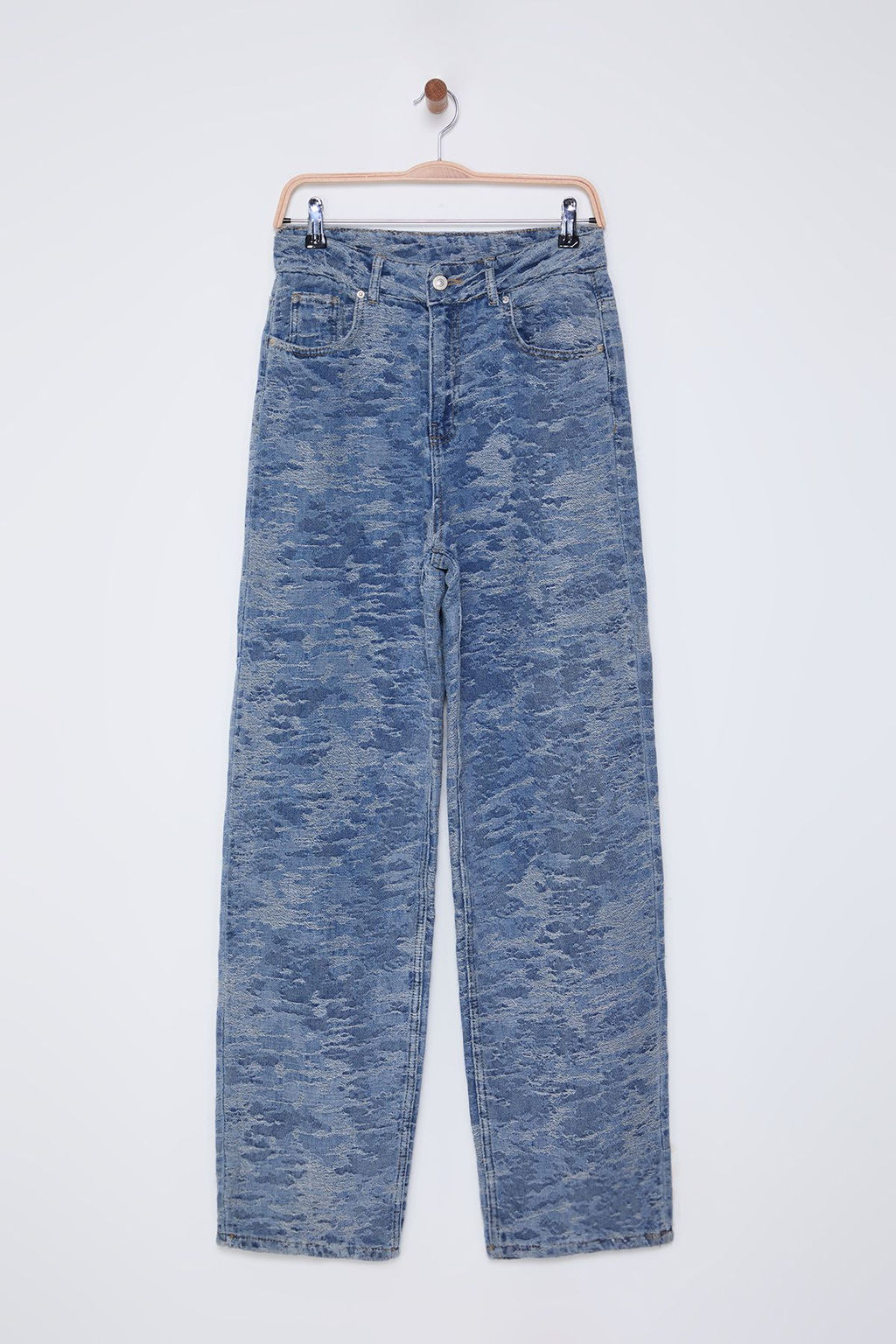 Mavi Dokulu Dusuk Bel Barrel Baggy Jeans TWOSS25JE00044 - Trendyolmilla фото 6