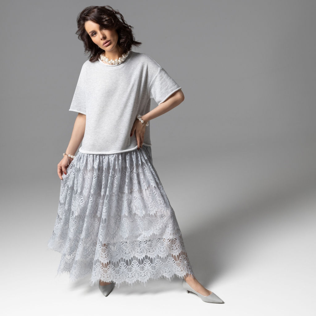 Платье комбинированное с кружевом, Откровенный шик - Charutti фото 7