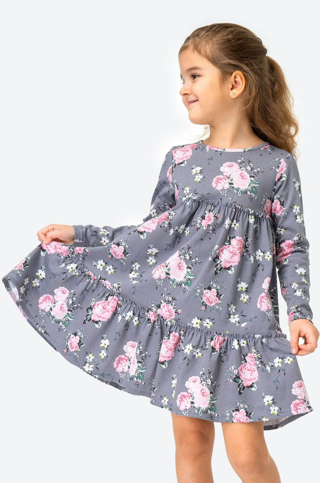 Хлопковое платье для девочки Happy Fox