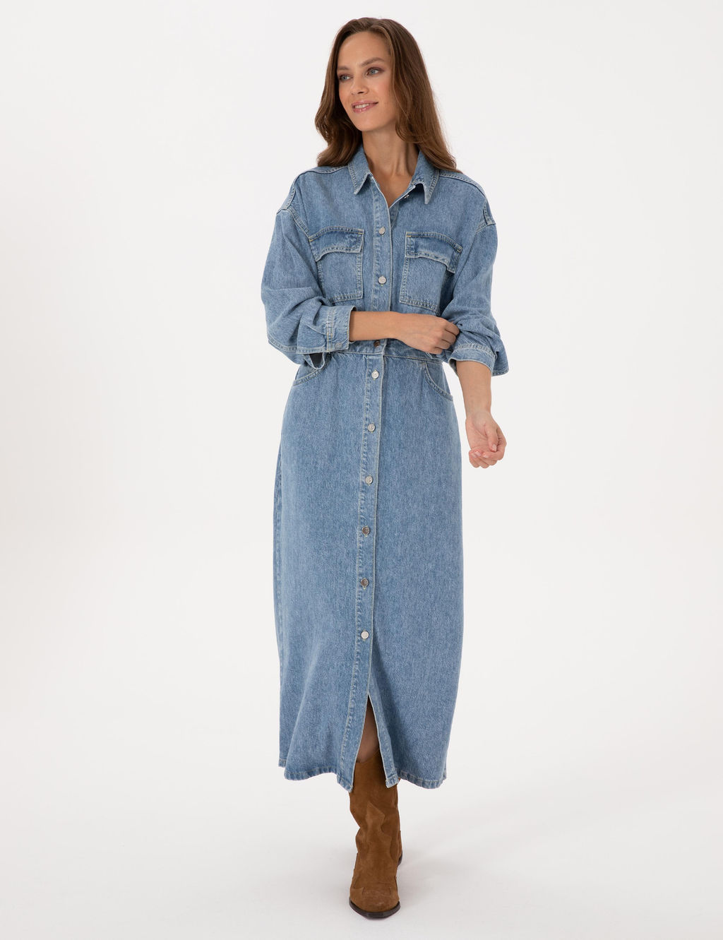 Mavi Comfort Fit Jean Elbise - Pierre cardin фото 3
