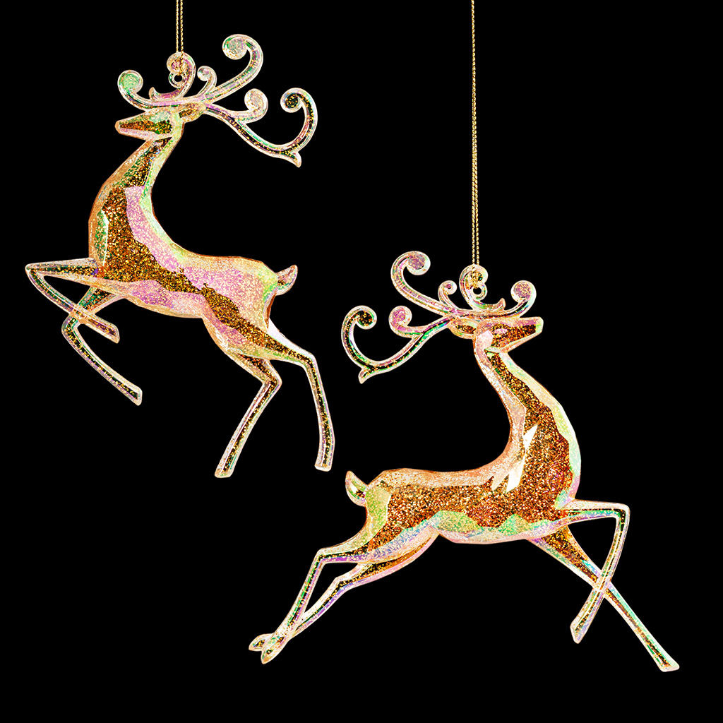 Цена за 1 шт. Украшение ErichKrause Decor Олень янтарный перламутр 15см