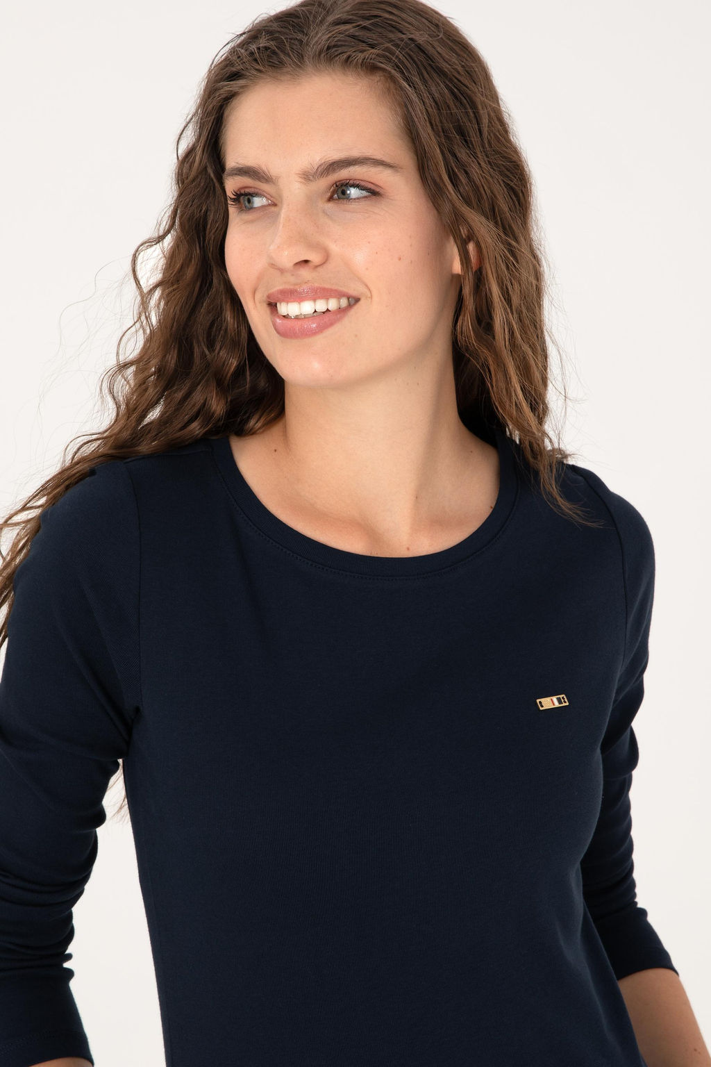 Kad_n Lacivert Basic Sweatshirt Sepette S_rpriz _ndirim - U.s. polo assn фото 2