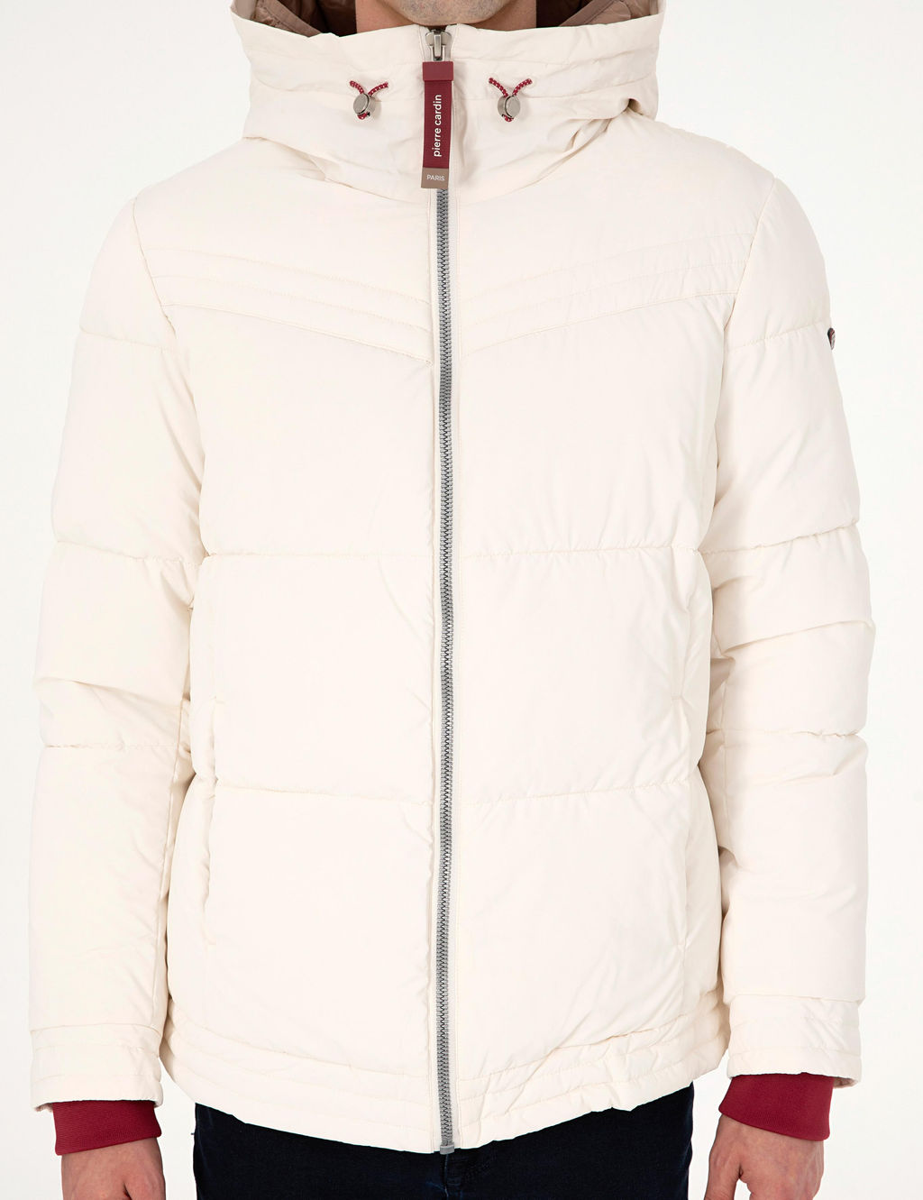 Ekru Kap__onlu Dolgulu Mont - Pierre cardin фото 7