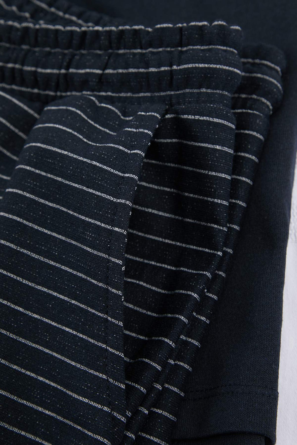 Koyu Lacivert Regular/Normal Kesim Alt Cizgili Orme Pijama Tak?m? TMNSS26PT00036 - Trendyolmilla фото 3